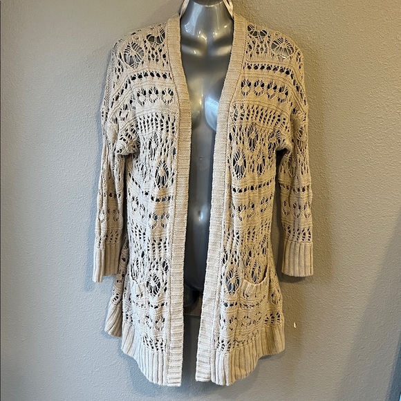Lucky brand crochet cardigan size L - Picture 8 of 10